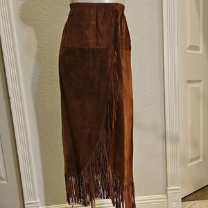 Patricia Wolf Brown Fringe Women's Skirt